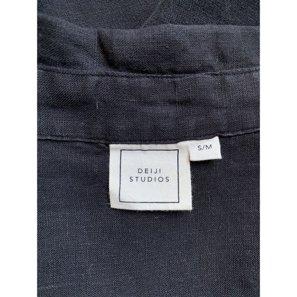 Deiji Studios Black Linen Button Down Size S/M - Picture 6 of 6